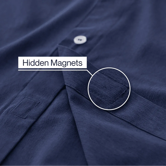 Joe & Bella Short-Sleeve Everyday Magnetic-Button Shirt for Men #Dark Navy