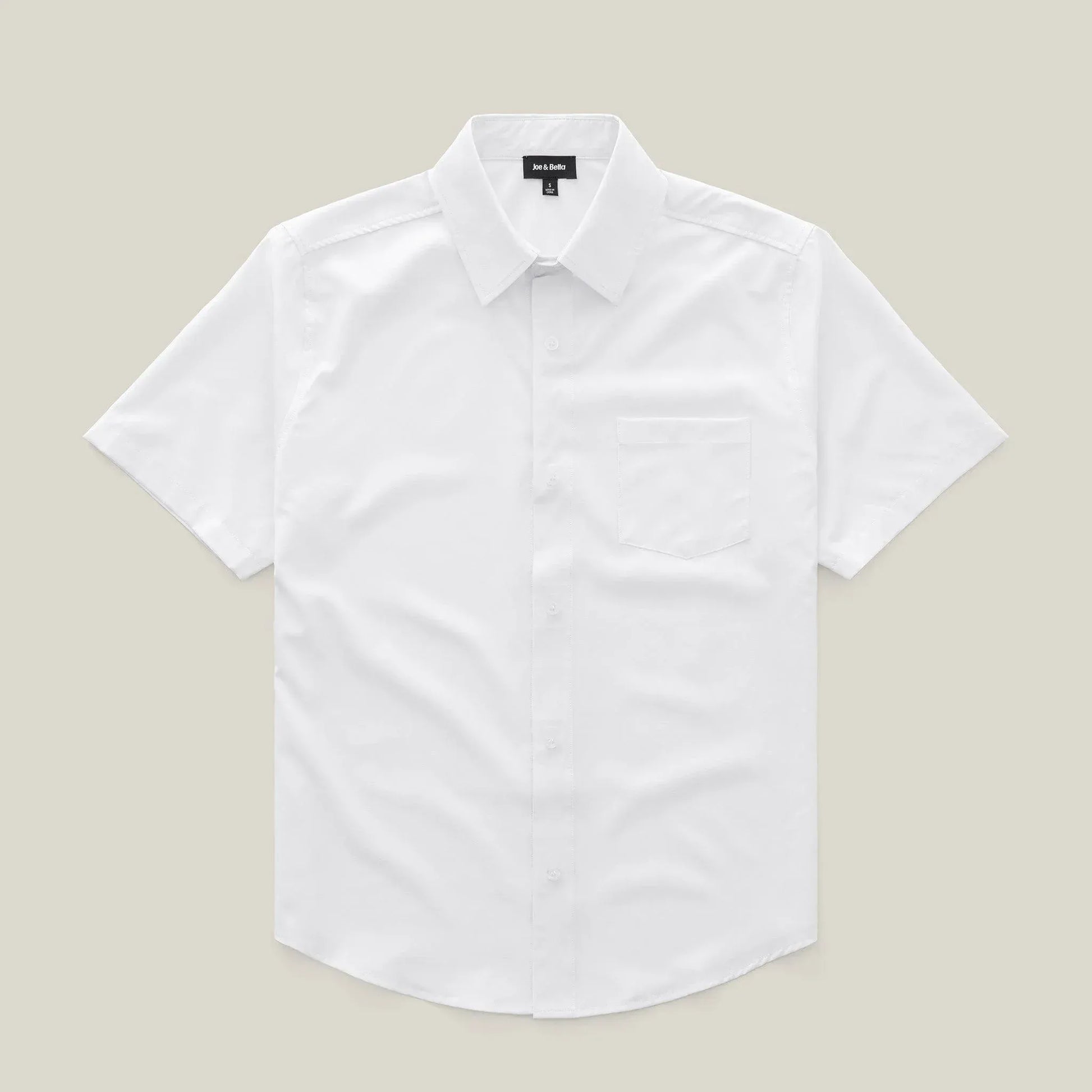 ["Joe & Bella White / S Short-Sleeve Everyday Magnetic-Button Shirt for Men ", "White"]