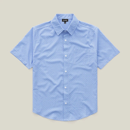 Joe & Bella Blue Tile / S Short-Sleeve Everyday Magnetic-Button Shirt for Men #Blue Tile