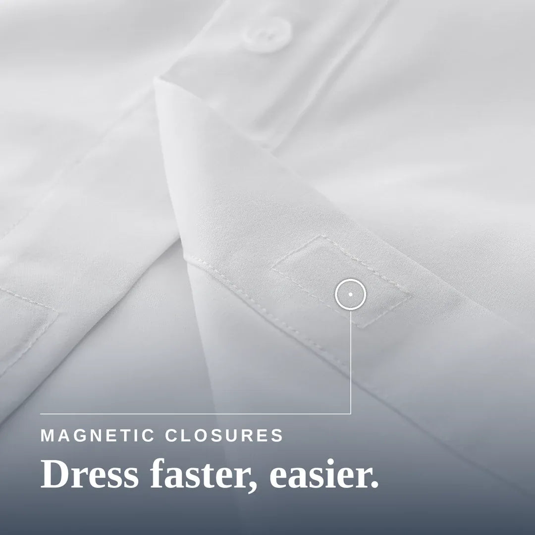 ["Joe & Bella Short-Sleeve Everyday Magnetic-Button Shirt for Men ", "White"]