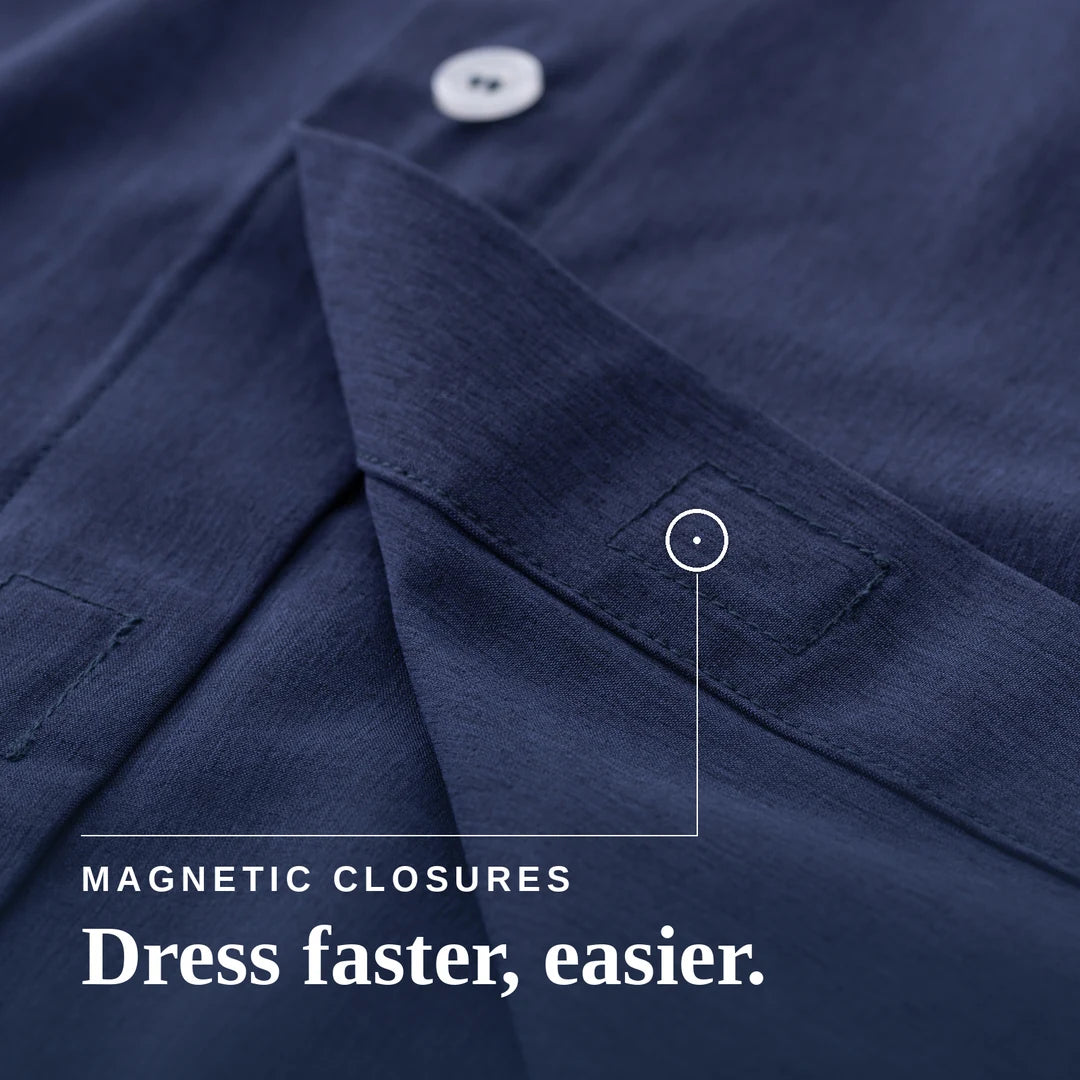 Joe & Bella Short-Sleeve Everyday Magnetic-Button Shirt for Men #Dark Navy