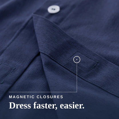 Joe & Bella Short-Sleeve Everyday Magnetic-Button Shirt for Men #Dark Navy