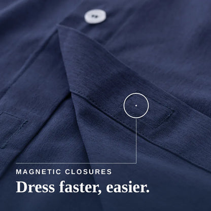 Joe & Bella Short-Sleeve Everyday Magnetic-Button Shirt for Men #Dark Navy