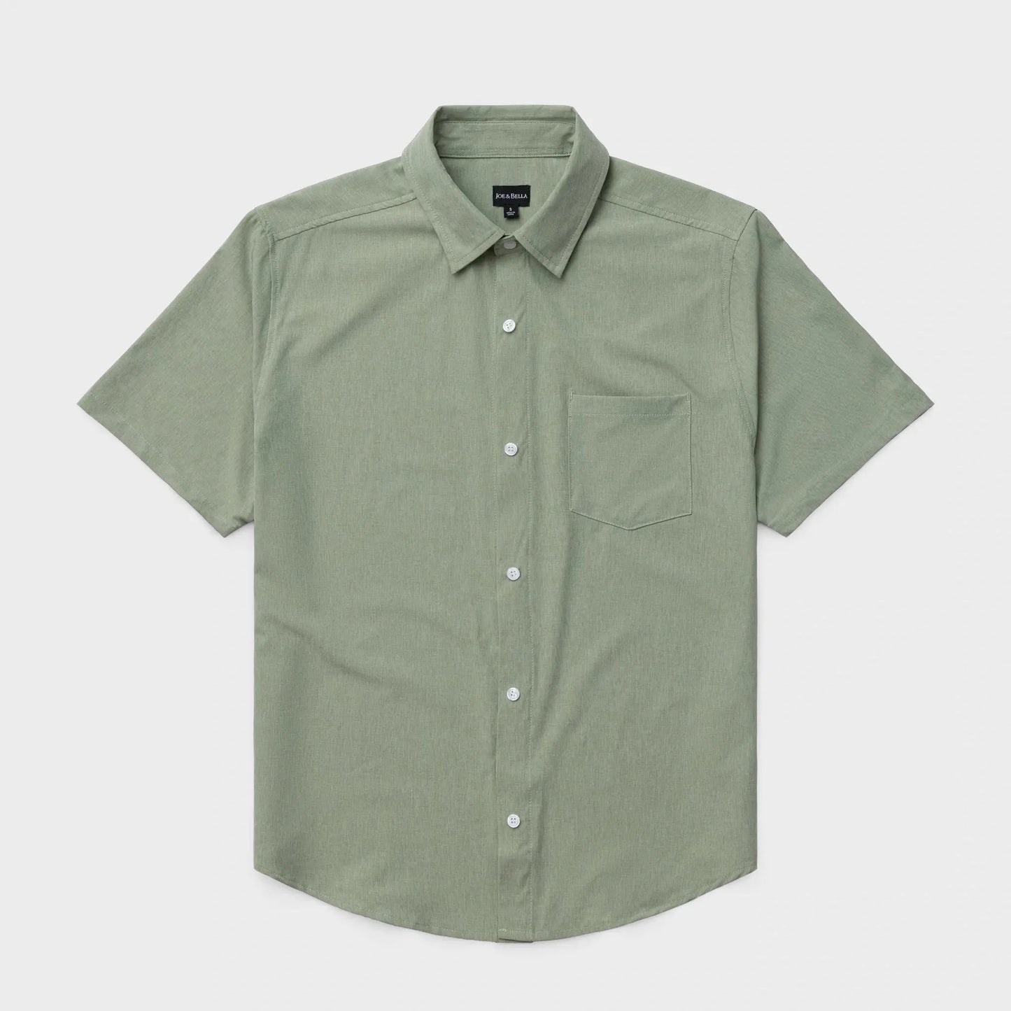 Green short-sleeve shirt on a beige background #Sage Green