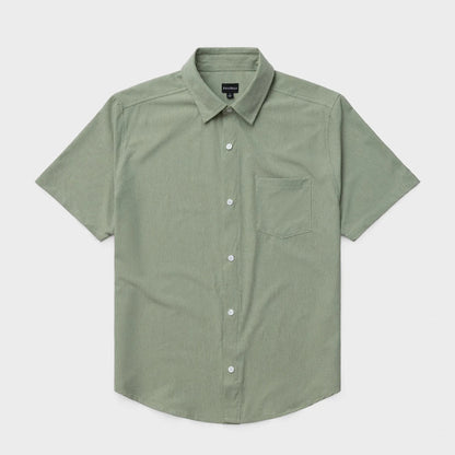 Green short-sleeve shirt on a beige background #Sage Green