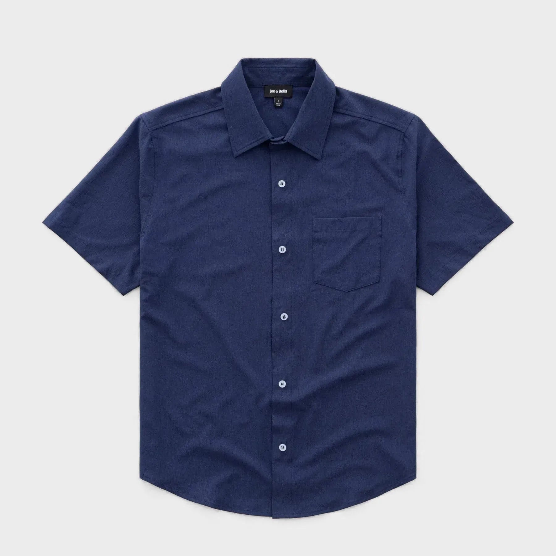 ["Joe & Bella Short-Sleeve Everyday Magnetic-Button Shirt for Men ", "Dark Navy"]