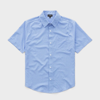 Joe & Bella Blue Tile / S Short-Sleeve Everyday Magnetic-Button Shirt for Men #Blue Tile