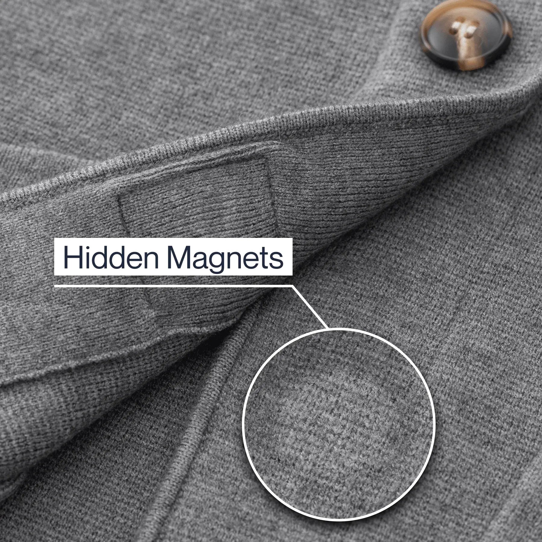["Joe & Bella Signature Magnetic Cardigan for Women ", "Heathered Grey"]