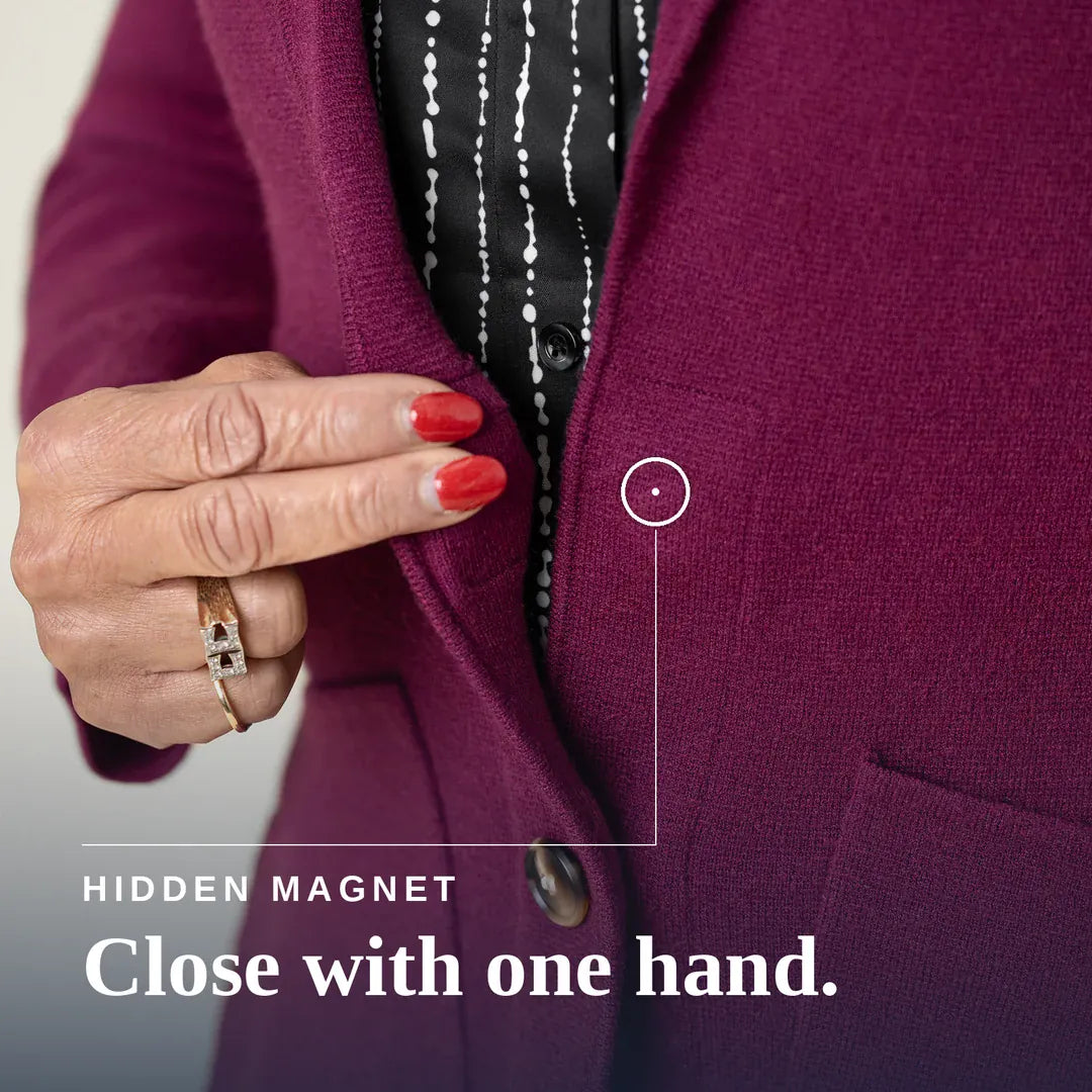 ["Joe & Bella Berry / XS Signature Magnetic Cardigan for Women ", "Berry"]