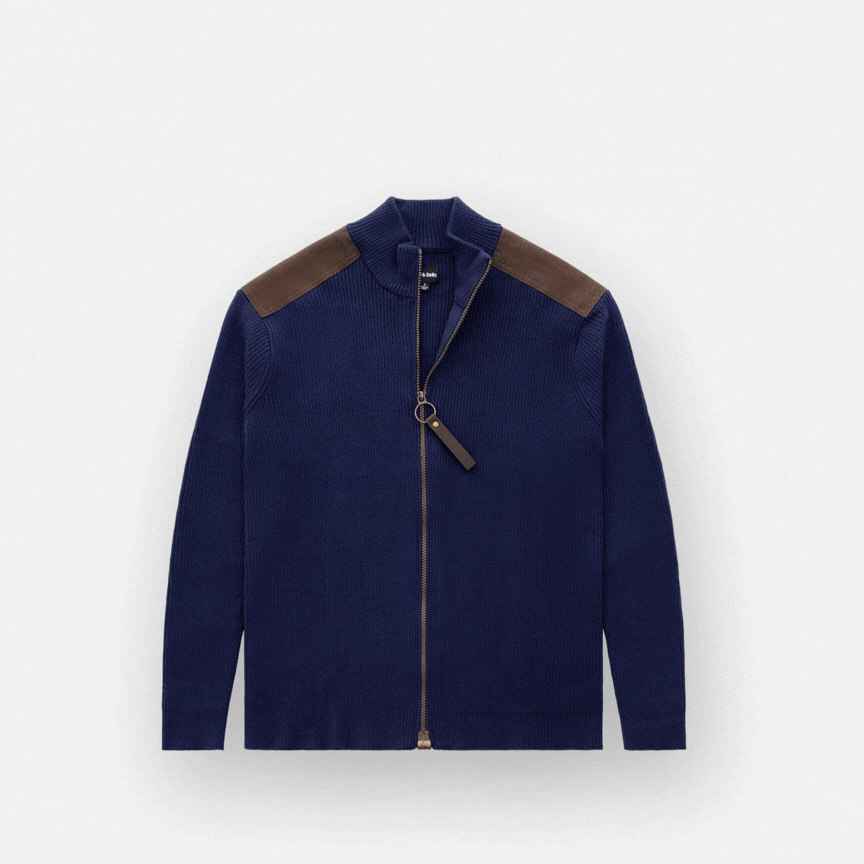 ["Joe & Bella Signature Magnetic Zip-Up for Men ", "Navy"]