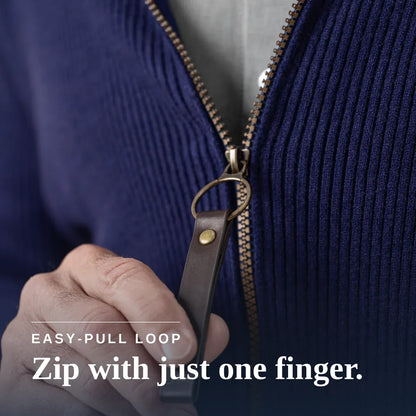 Joe & Bella Signature Magnetic Zip-Up Sweater For Men #Navy