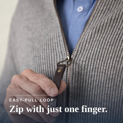 Joe & Bella Heathered Grey / S Signature Magnetic Zip-Up for Men #Heathered Grey