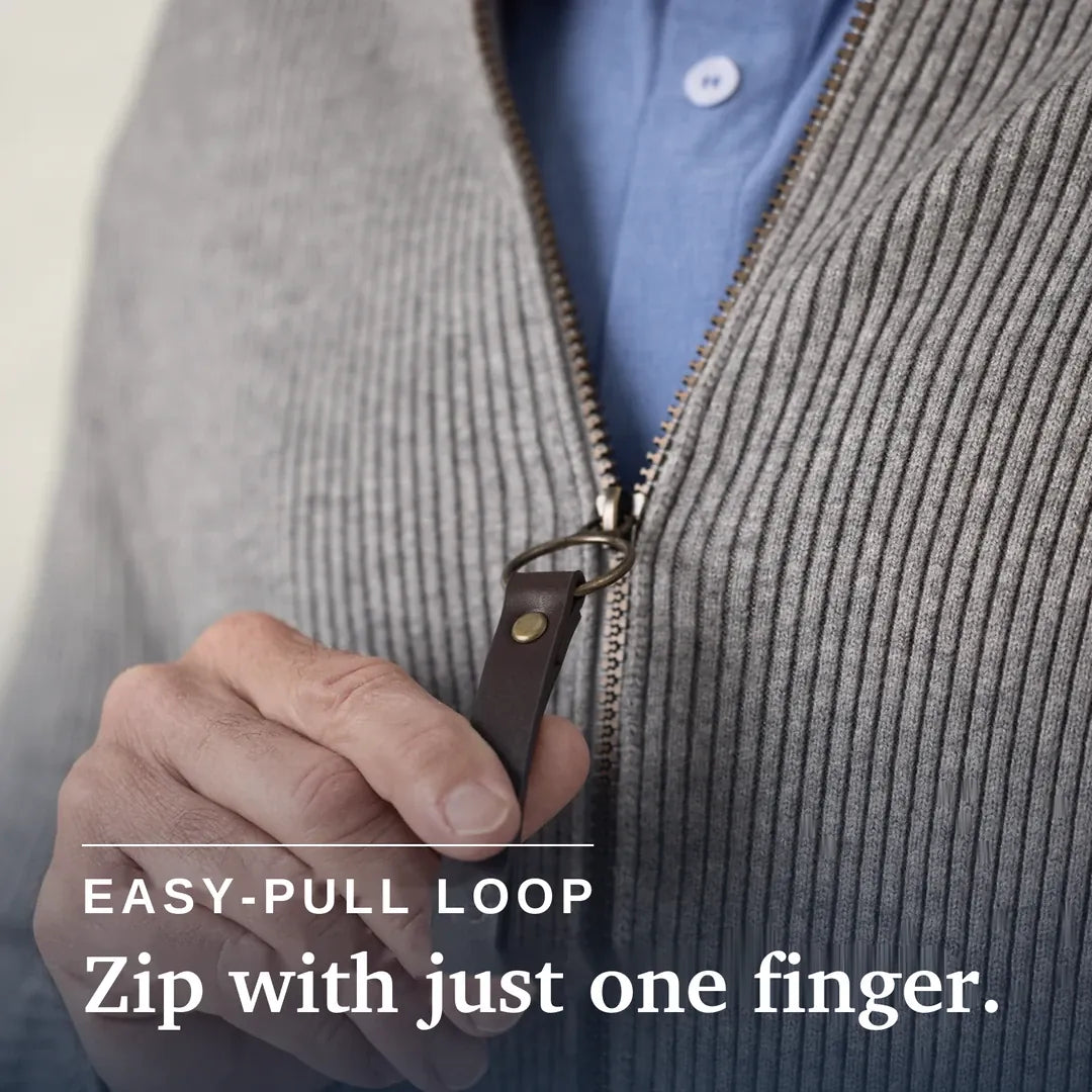 Joe & Bella Heathered Grey / S Signature Magnetic Zip-Up for Men #Heathered Grey