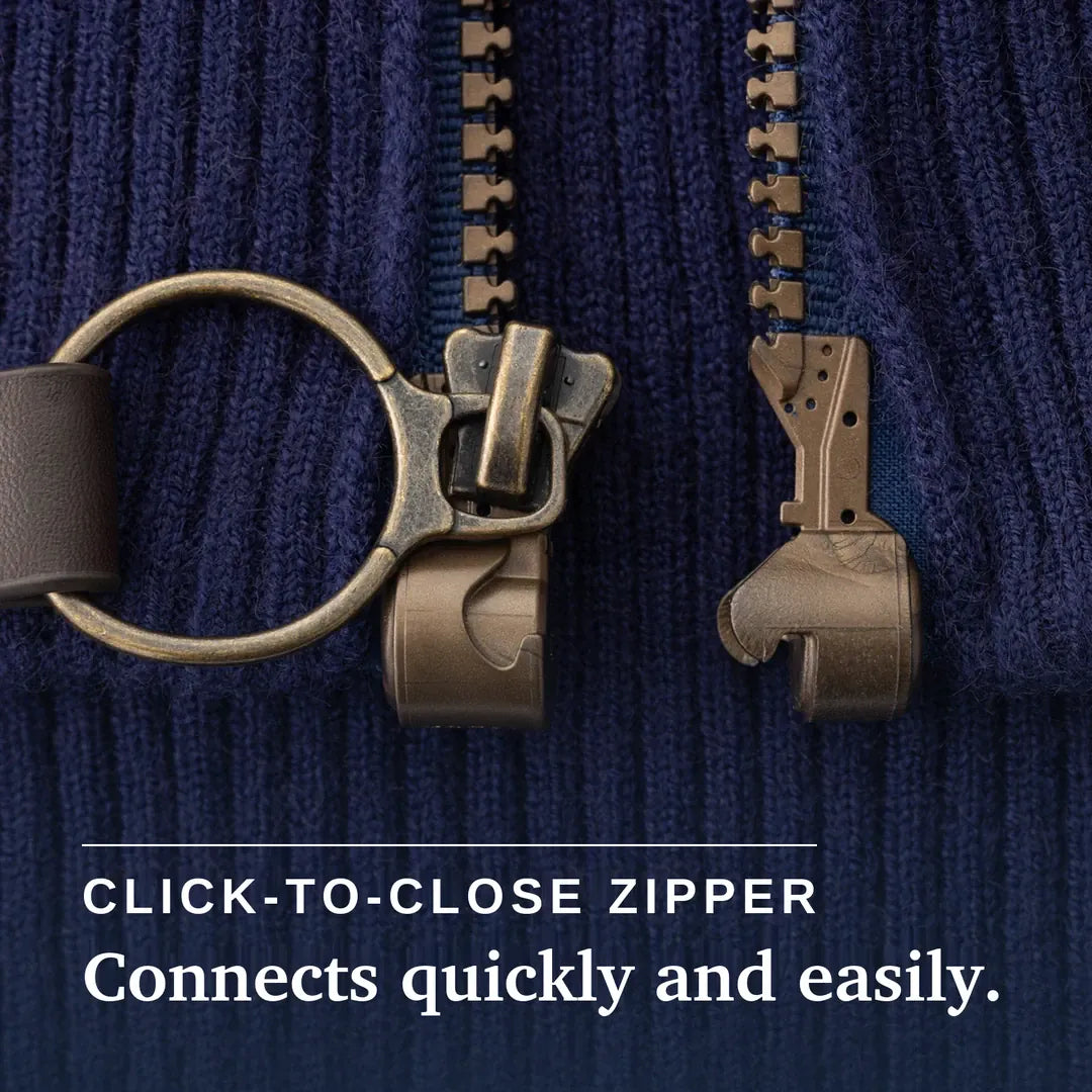 ["Joe & Bella Signature Magnetic Zip-Up Sweater For Men ", "Navy"]