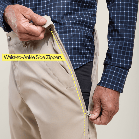 Joe & Bella Khaki / S Signature Side-Zip Chinos for Men#Khaki