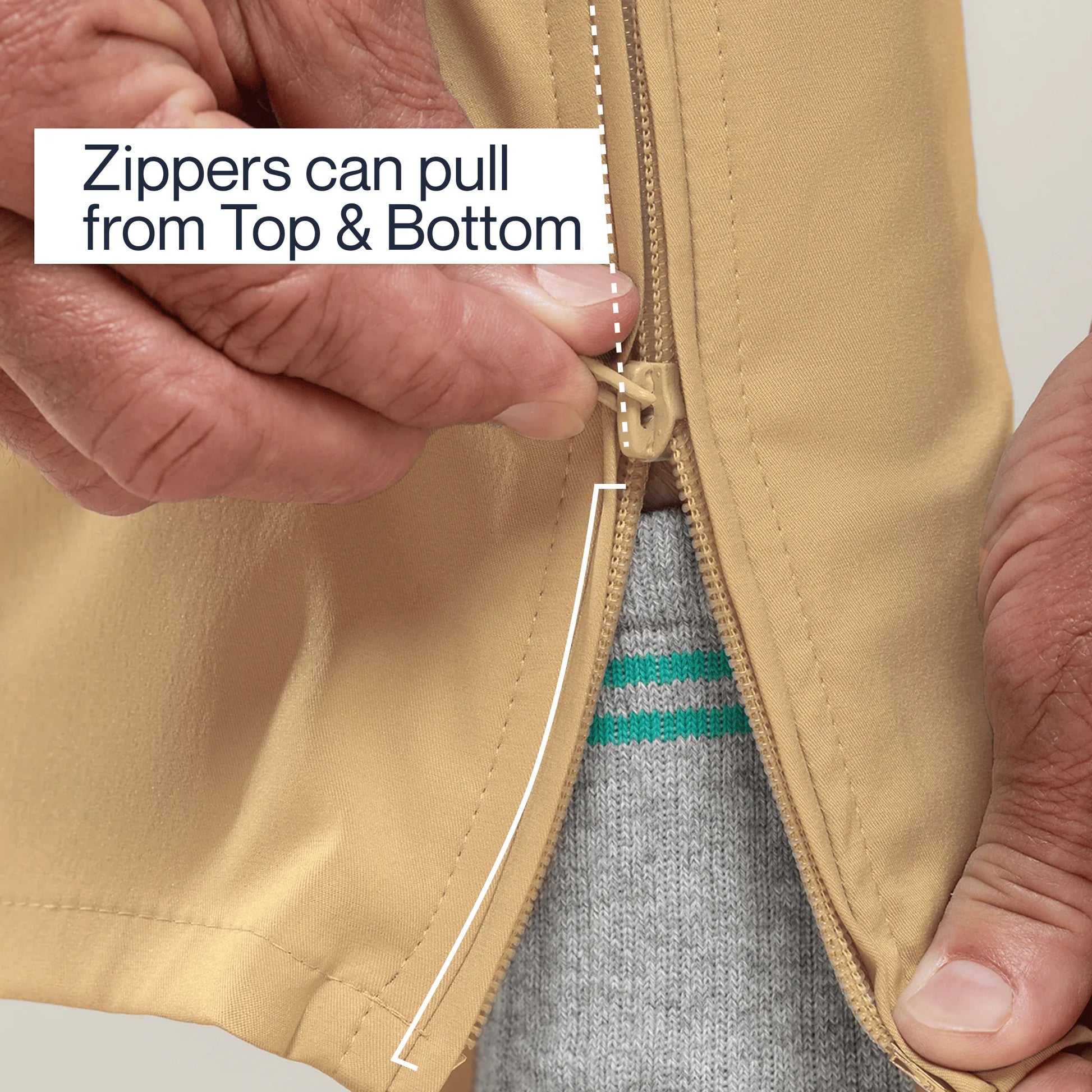 ["Joe & Bella Signature Side-Zip Chinos for Men ", "Khaki"]