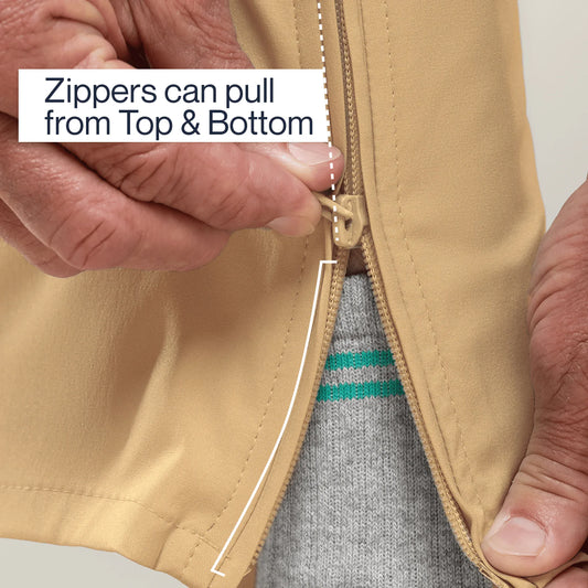 Joe & Bella Signature Side-Zip Chinos for Men #Khaki