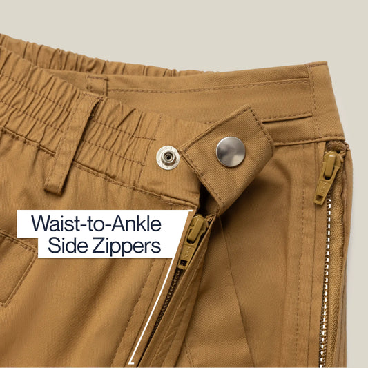 Joe & Bella Signature Side-Zip Chinos for Men #Khaki