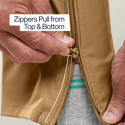 Joe & Bella Signature Side-Zip Chinos for Men #Khaki