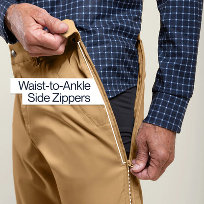 Joe & Bella Signature Side-Zip Chinos for Men #Khaki