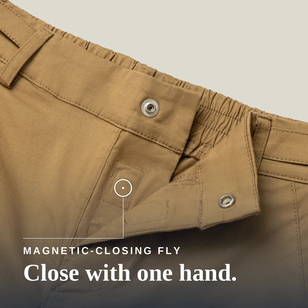 Joe & Bella Signature Side-Zip Chinos for Men #Khaki