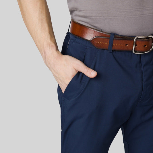 Joe & Bella Signature Side-Zip Chinos for Men#Navy