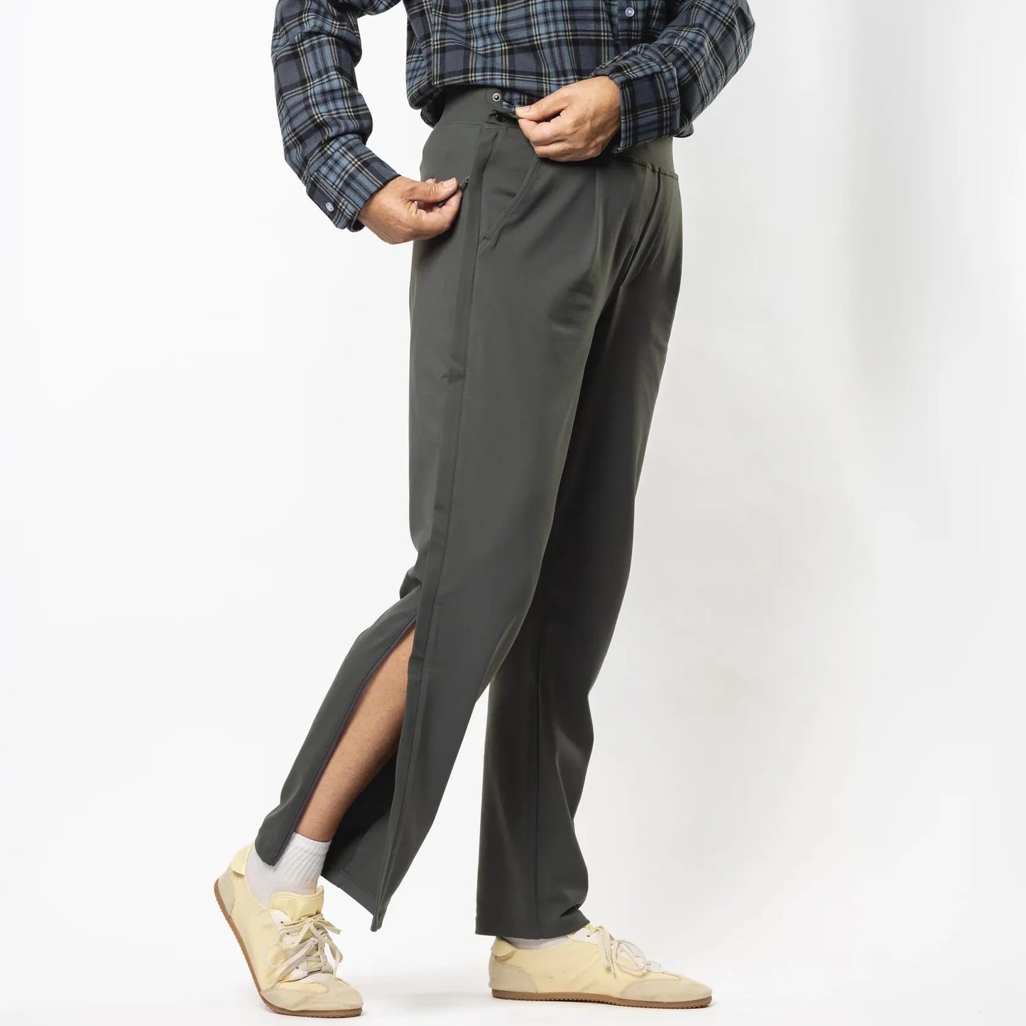 Joe & Bella Slate Grey / Everyday Side-Zip Pants for Women #Slate Grey