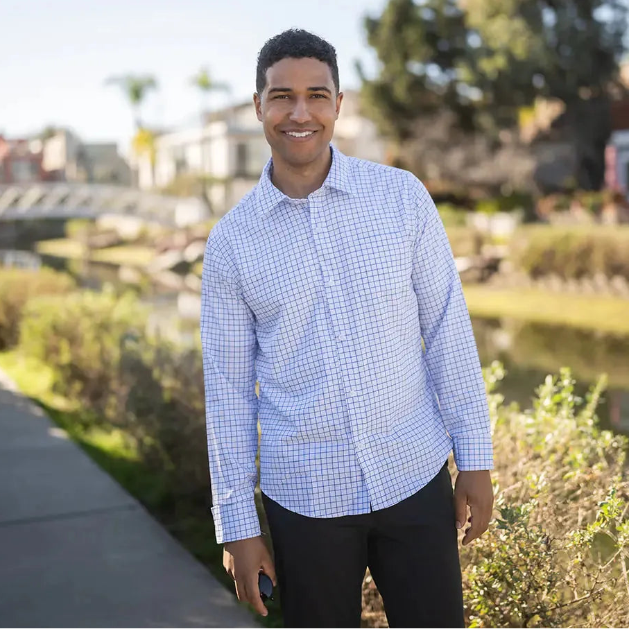 Everyday Magnetic Button-Down for Men White Check / 3XL