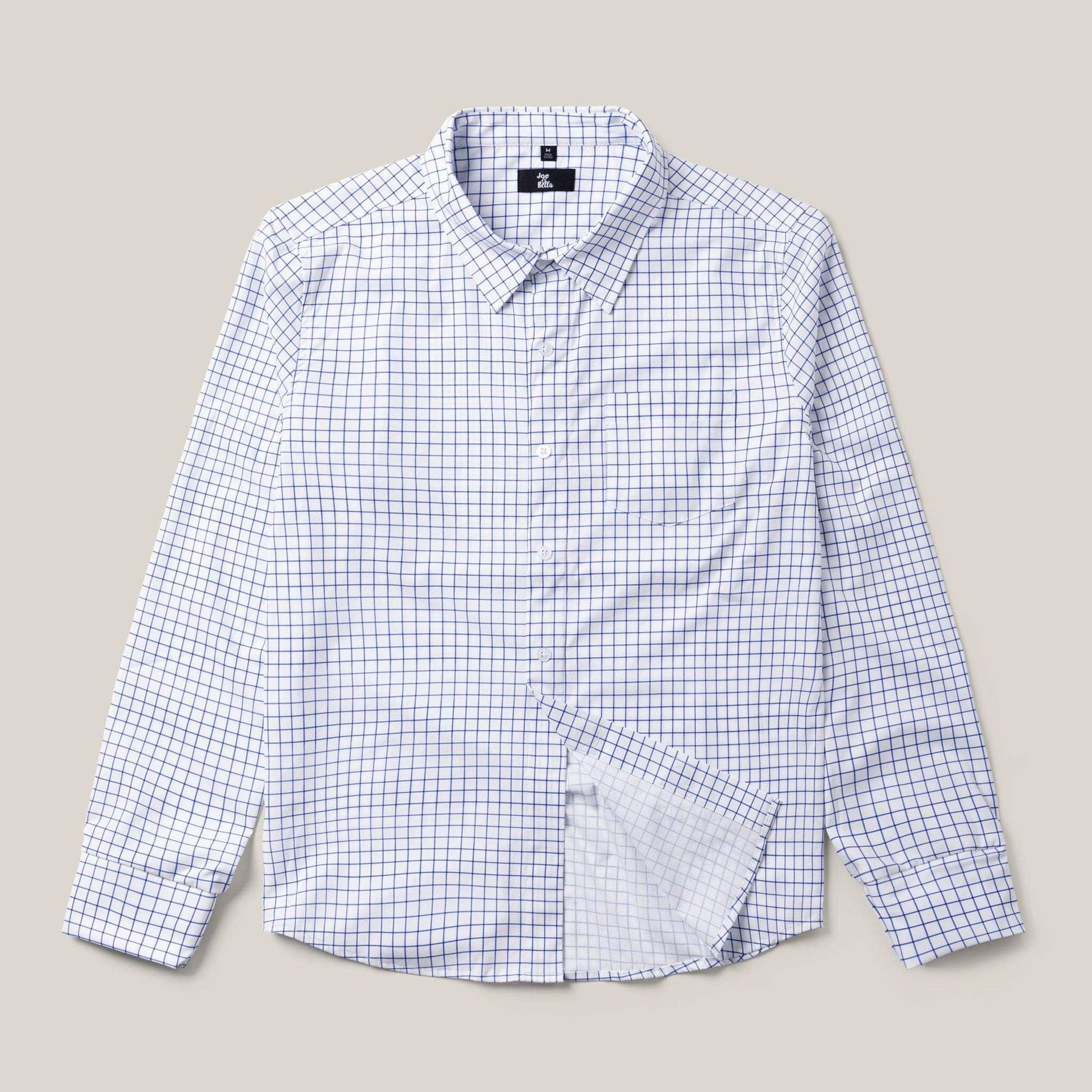 ["Joe & Bella White Check / S Everyday Magnetic Button-Down for Men | Tailored-Fit", "White Check"]