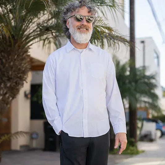 Joe & Bella Magnetic Button-Down for Men | Relaxed-Fit #White