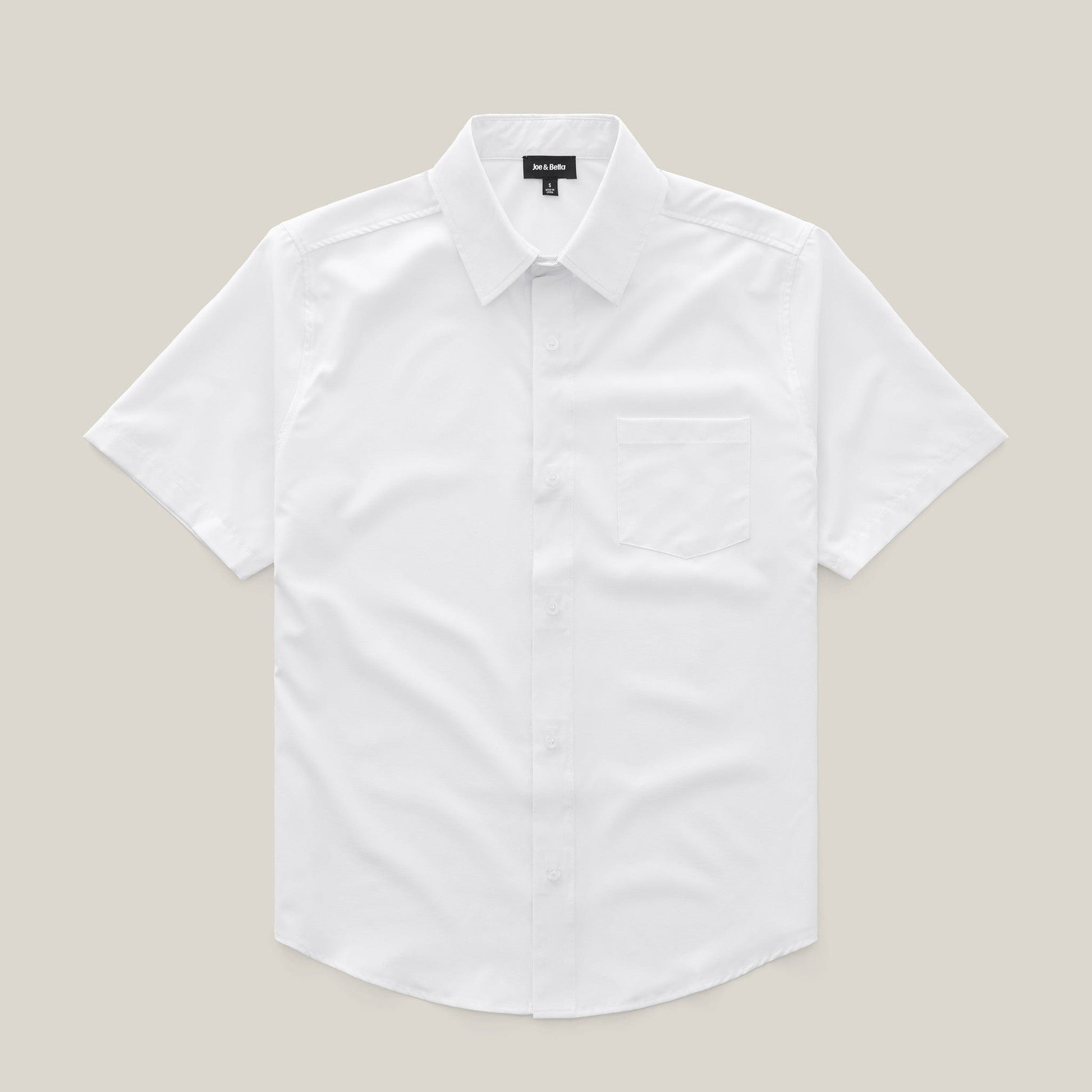 ["Joe & Bella White / S Short-Sleeve Everyday Magnetic-Button Shirt for Men ", "White"]