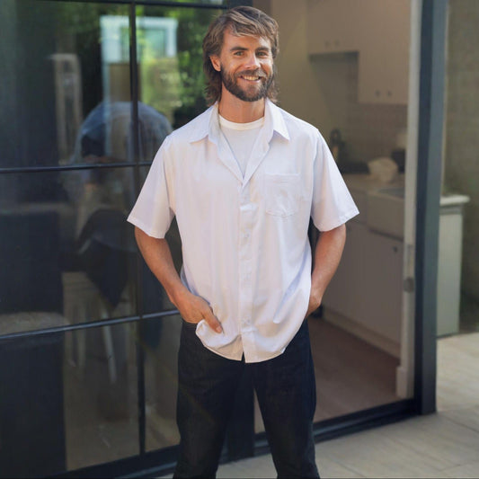 Joe & Bella Short-Sleeve Everyday Magnetic-Button Shirt for Men #White