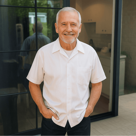 Joe & Bella Short-Sleeve Everyday Magnetic-Button Shirt for Men #White