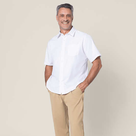 Joe & Bella Short-Sleeve Everyday Magnetic-Button Shirt for Men #White