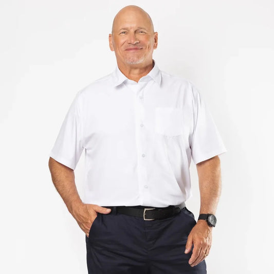 Joe & Bella White / S Short-Sleeve Everyday Magnetic-Button Shirt for Men #White