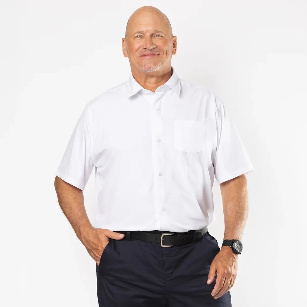 ["Joe & Bella White / S Short-Sleeve Everyday Magnetic-Button Shirt for Men ", "White"]