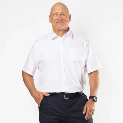 Joe & Bella White / S Short-Sleeve Everyday Magnetic-Button Shirt for Men #White